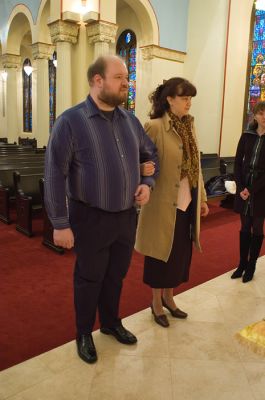 Жених с невестой на репетиции.
