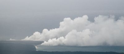 Where lava falls into the Ocean
